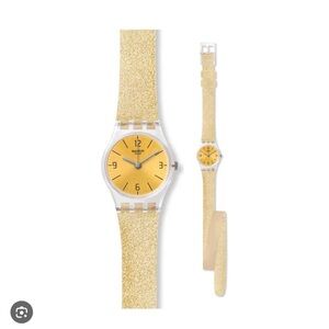 Swatch Gold Sunburst Dial with Glitter Gold Strap